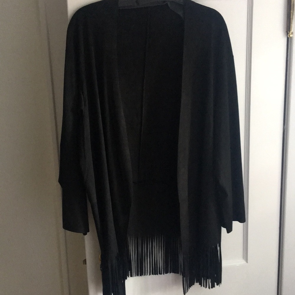 Zara faux suede fringe jacket